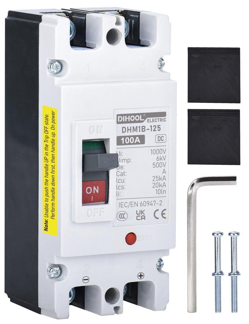 DIHOOL Main 100 Amp DC Circuit Breaker, 500V Battery Disconnect Switch, Master Switch for Boat Trolling Motor Marine ATV Trailer - Image 1